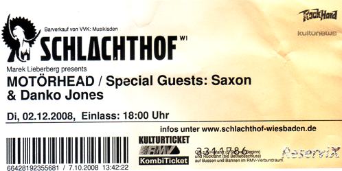 Motörhead, Saxon, Danko Jones :: Offenbach 2008